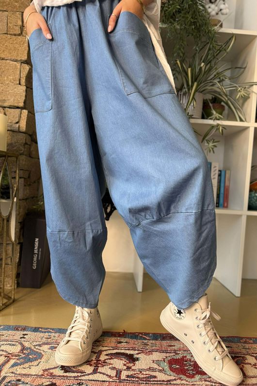  Essential Stretch Shelby Barrel Jean Mid Denim ~